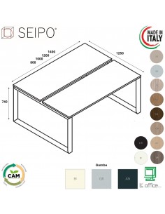 RING scrivania BENCH con struture ad annelo piano melaminico L.800 struttura ad anello Seipo RN.0300 01 02 03