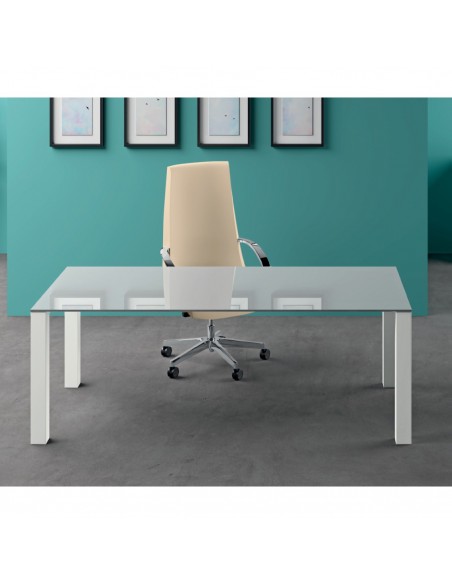 SCRIVANIA direzionale ROYAL piano vetro con struttura metallico - Seipo RY.0190 91