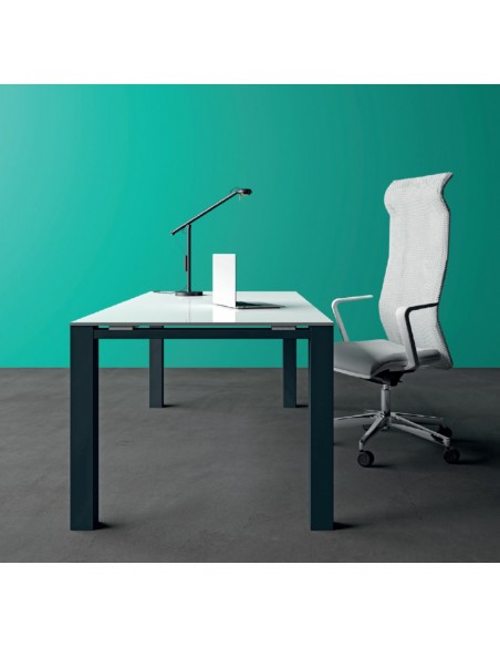 SCRIVANIA direzionale ROYAL piano vetro con struttura metallico - Seipo RY.0190 91 img 1