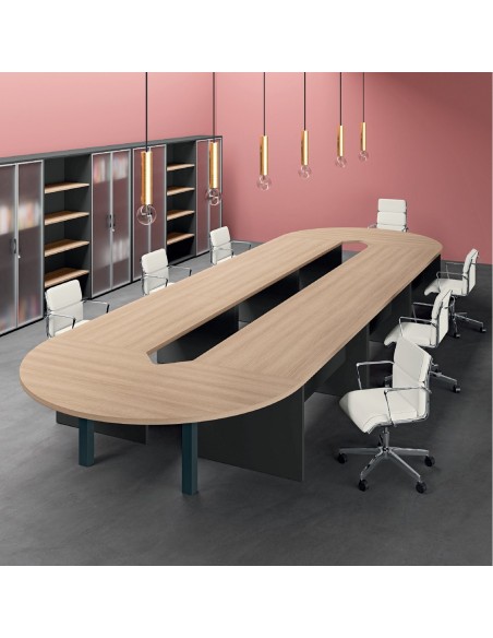 TAVOLO RIUNIONE direzionale ROYAL OVALE e gambone metaliche - Seipo RY.COMPO 13 IMG 1
