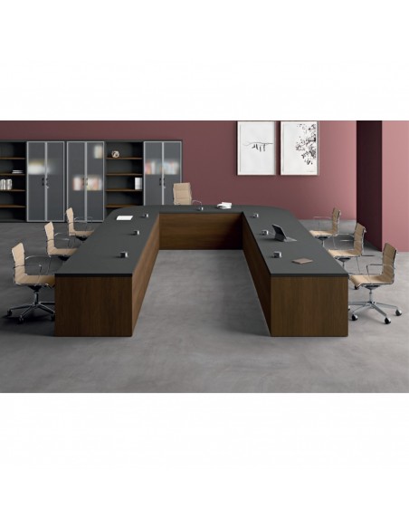 TAVOLO RIUNIONE direzionale ROYAL RETANGOLARE e gambone metaliche - Seipo RY.COMPO 14 IMG 1