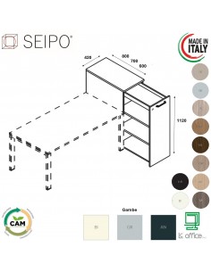 DECK Mobile cassettiera in laminato Seipo DTP.1070 76 71