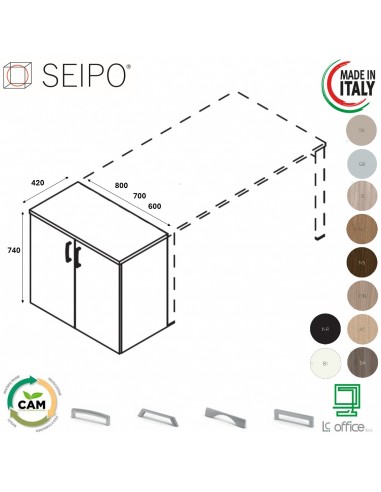 DECK Mobile complanare con 2 ante in laminato Seipo DTP.0025 26 27