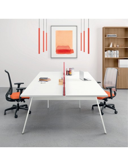 DECK scrivania Benches con gambe inclinate p. 1250 piano melaminico Seipo DKI.0300 01 02 03 04 05 img 1