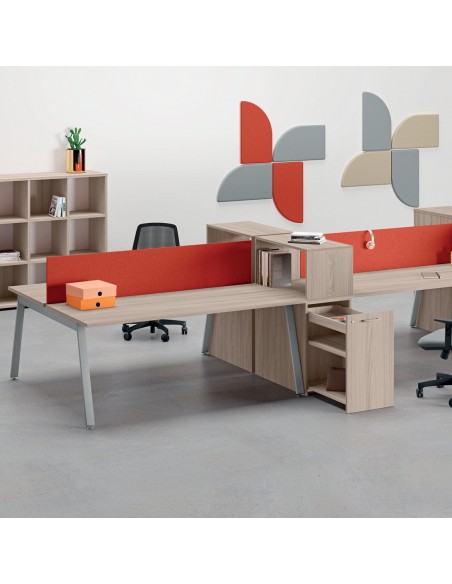 DECK scrivania Benches con gambe inclinate p. 1450 piano melaminico Seipo DKI.0325 26 27 28 29 30 img 2