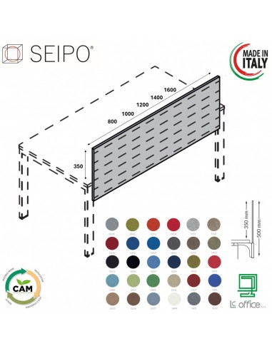 DECK Schermi fonoassorbente rivestito in tessuto per scrivania e/o workstation Seipo U.0072 73 74 75 76 77