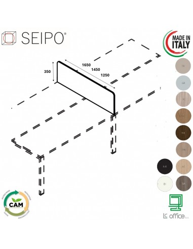 DECK Schermi sagomati trasversali per benches, in melaminico Seipo U.0231 0232 0233