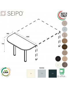 DECK Terminale per tavolo riunione p.1650 piano melaminico Seipo DTP.0042