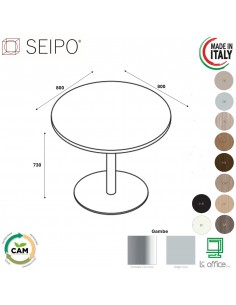 Tavolo attesa base zavorrata  in acciaio inox tonda e piano  tondo TB.0101