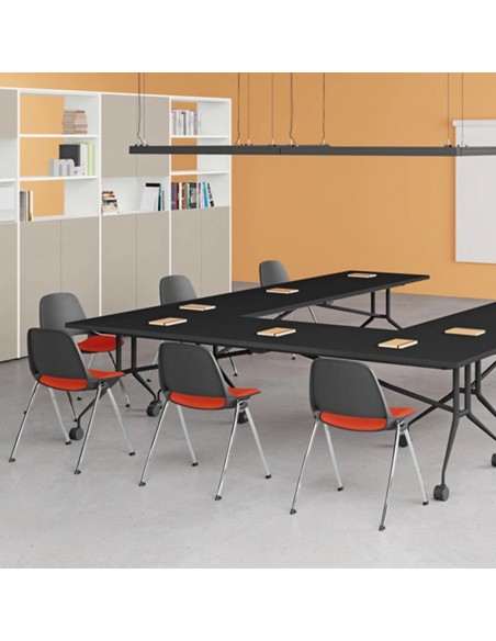 Tavolo riunione pieghevole su ruote melaminico SEIPO TB.0130 TB.0131 TB.0132 TB.0133 img