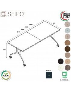 Tavolo riunione pieghevole su ruote melaminico SEIPO TB.0134 TB.0135 TB.0136 TB.0137