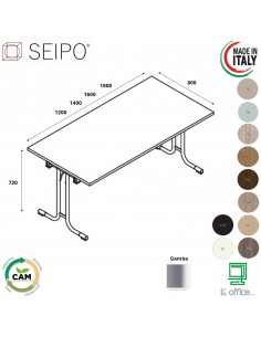 Tavolo mensa chiudibili melaminico SEIPO TB.0140 TB.0141 TB.0142 TB.0143