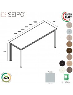 Tavolo fisso P.600 melaminico SEIPO TB.0170 71 72 73 74 75