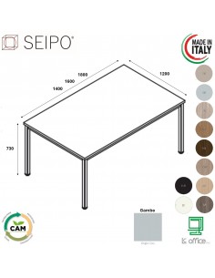 Tavolo fisso P.1200 melaminico SEIPO TB.0190 TB.0191 TB.0192
