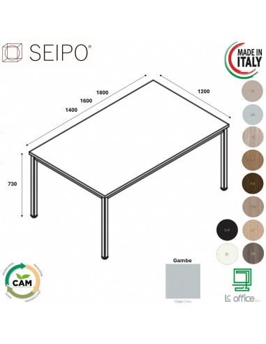 Tavolo fisso P.1200 melaminico SEIPO TB.0190 TB.0191 TB.0192