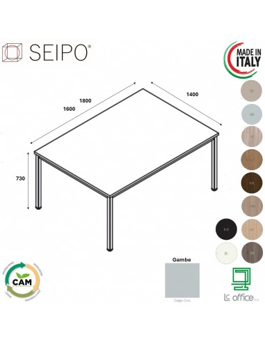 Tavolo fisso P.1400 melaminico SEIPO TB.0193 TB.0194