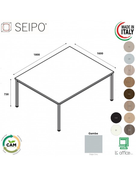Tavolo fisso P.1600 melaminico SEIPO TB.0196