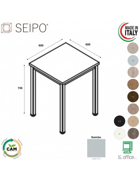 Tavolo fisso P.600 melaminico SEIPO TB.0200