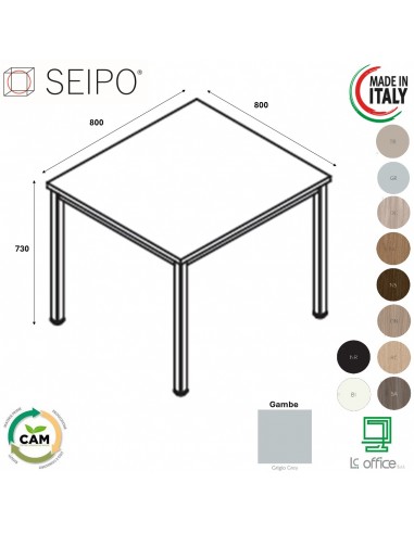 Tavolo fisso P.800 melaminico SEIPO TB.0201
