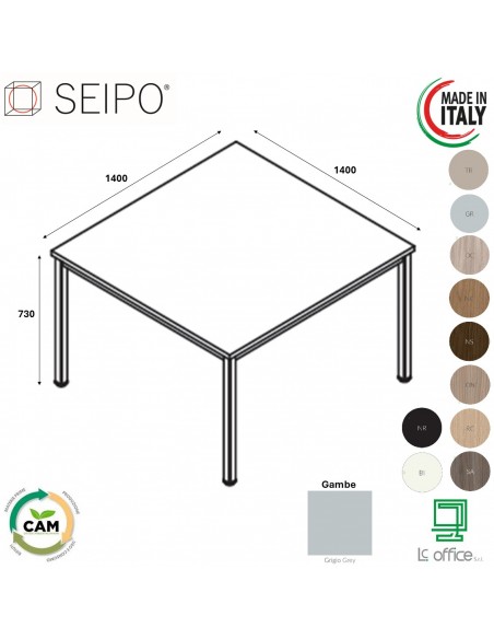 Tavolo fisso P.1400 melaminico SEIPO TB.0204