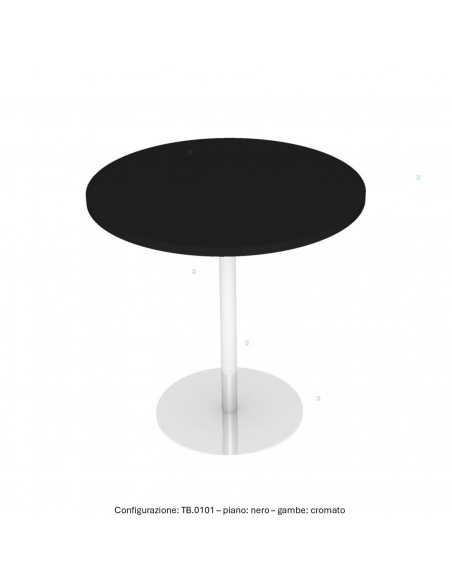 Tavolo attesa base zavorrata in acciaio inox tonda e piano tondo melaminico SEIPO TB.0101 img nero
