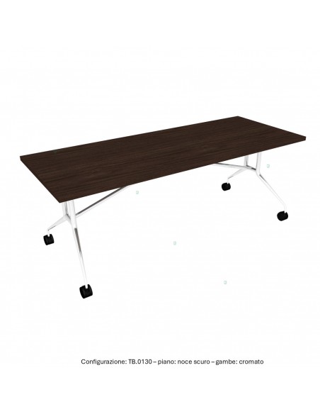 Tavolo riunione pieghevole su ruote melaminico SEIPO TB.0130 31 32 33 img noce scuro