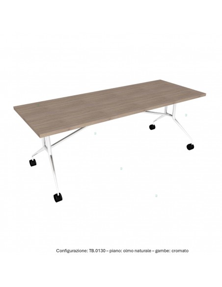 Tavolo riunione pieghevole su ruote melaminico SEIPO TB.0130 31 32 33 img olmo naturale