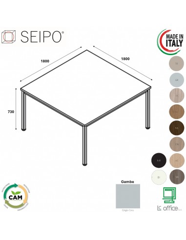 Tavolo fisso P.1800 melaminico SEIPO TB.0206