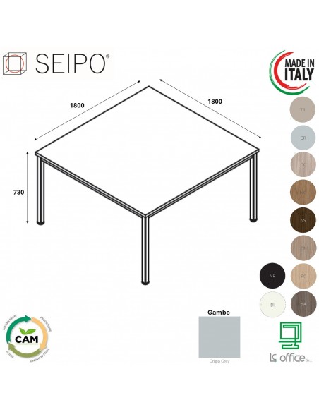 Tavolo fisso P.1800 melaminico SEIPO TB.0206