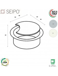 Tappo passacavi tondo SEIPO UE.0004 UE.0005