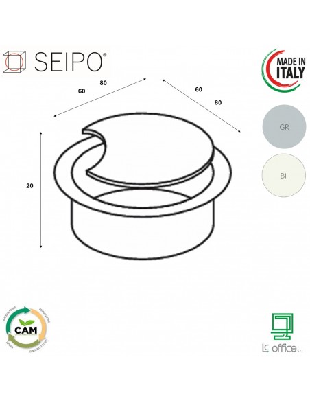 Tappo passacavi tondo SEIPO UE.0004 UE.0005