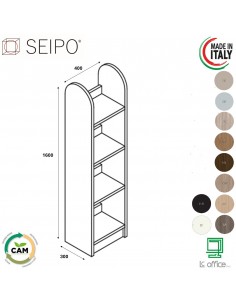 Stone RIVER MEDIUM libreria autoportante 4 ripiani SEIPO ST.0039
