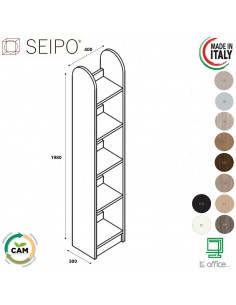 Stone RIVER TALL libreria autoportante 5 ripiani SEIPO ST.0040