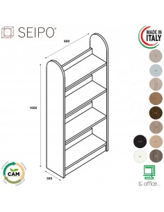 Stone RIVER MEDIUM L800 libreria autoportante 4 ripiani SEIPO ST.0041