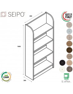 Stone ONYX MEDIUM L800 libreria a parete 4 ripiani SEIPO ST.0049
