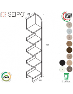 Stone ONYX TALL L375 elemento aggiuntivo libreria a parete 5 ripiani SEIPO ST.0052