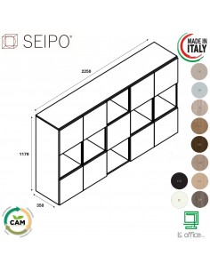 CUBE Composizione 5 elementi con top incluso con 15 vani e 9 ante SEIPO COMP 5