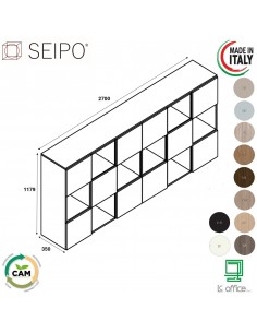 CUBE Composizione 6 elementi con top incluso con 18 vani e 10 ante SEIPO COMP 6