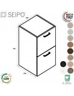 Classificatore 2 cassetti lunghezza 450 SEIPO UN.3002