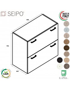 Classificatore 2 cassetti lunghezza 900 SEIPO UN.3003