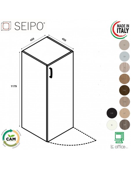 Contenitore H1179 Contenitore con anta in melaminico SEIPO COMPOSIZIONE 11