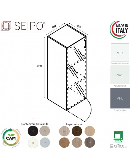 Contenitore H1179 con anta in vetro SEIPO COMPOSIZIONE 12