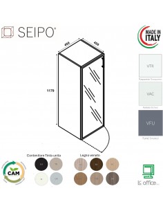 Contenitore H1179 con anta vetro con telaio alluminio SEIPO COMPOSIZIONE 13