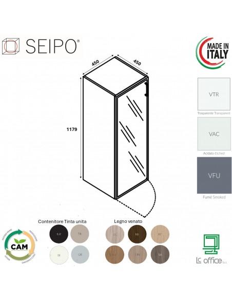 Contenitore H1179 con anta vetro con telaio alluminio SEIPO COMPOSIZIONE 13