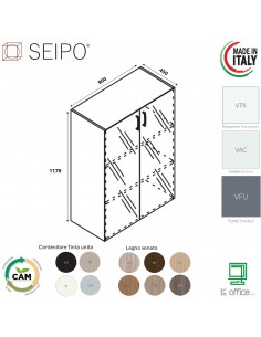 Contenitore H1179 Contenitore con ante in vetro SEIPO COMPOSIZIONE 16