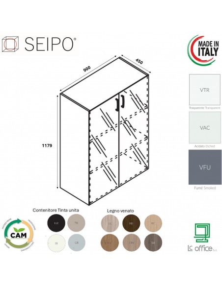 Contenitore H1179 Contenitore con ante in vetro SEIPO COMPOSIZIONE 16