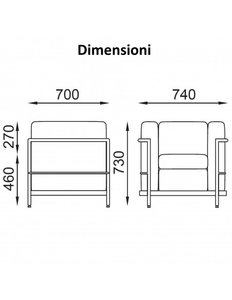 Dimensione poltrona TENDER
