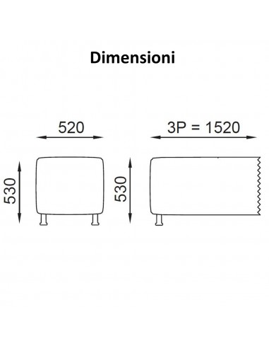 DIMENSIONI POUF SEIPO 3 POSTI