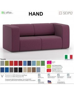 Hand H0013 poltrona attesa singola base 4 piedi autolivellanti Seipo ECOPELLE D2 CLASS 1IM