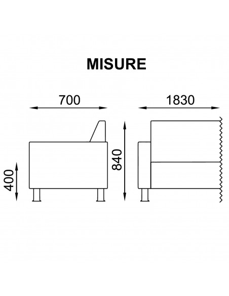 misure divano 3 posti Foster Seipo